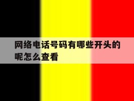 网络电话号码有哪些开头的呢怎么查看的简单介绍