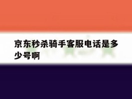 京东秒杀骑手客服电话是多少号啊