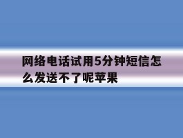 网络电话试用5分钟短信怎么发送不了呢苹果