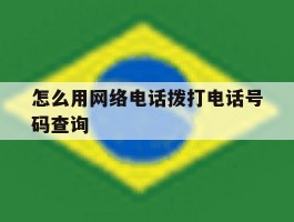 怎么用网络电话拨打电话号码查询