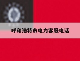 呼和浩特市电力客服电话