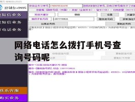 网络电话怎么拨打手机号查询号码呢的简单介绍