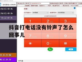 抖音打电话没有铃声了怎么回事儿
