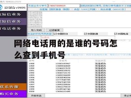 网络电话用的是谁的号码怎么查到手机号的简单介绍
