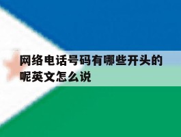 网络电话号码有哪些开头的呢英文怎么说的简单介绍
