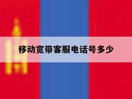 移动宽带客服电话号多少