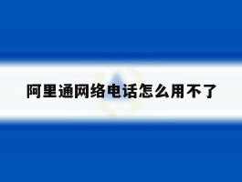 阿里通网络电话怎么用不了