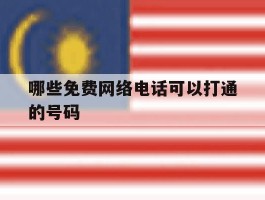 哪些免费网络电话可以打通的号码