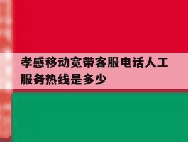 孝感移动宽带客服电话人工服务热线是多少