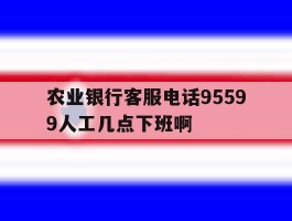 农业银行客服电话95599人工几点下班啊的简单介绍