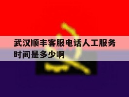 武汉顺丰客服电话人工服务时间是多少啊的简单介绍