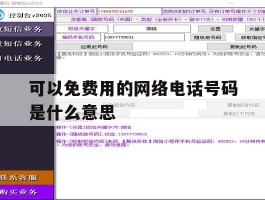 可以免费用的网络电话号码是什么意思