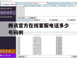 包含腾讯官方在线客服电话多少号码啊的词条