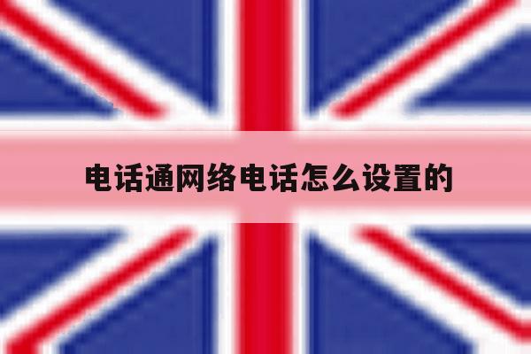 电话通网络电话怎么设置的 电话通网络电话怎么设置的