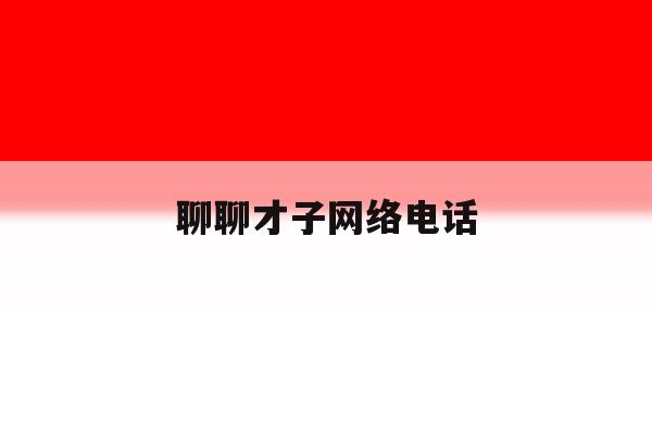 聊聊才子网络电话 聊聊才子网络电话